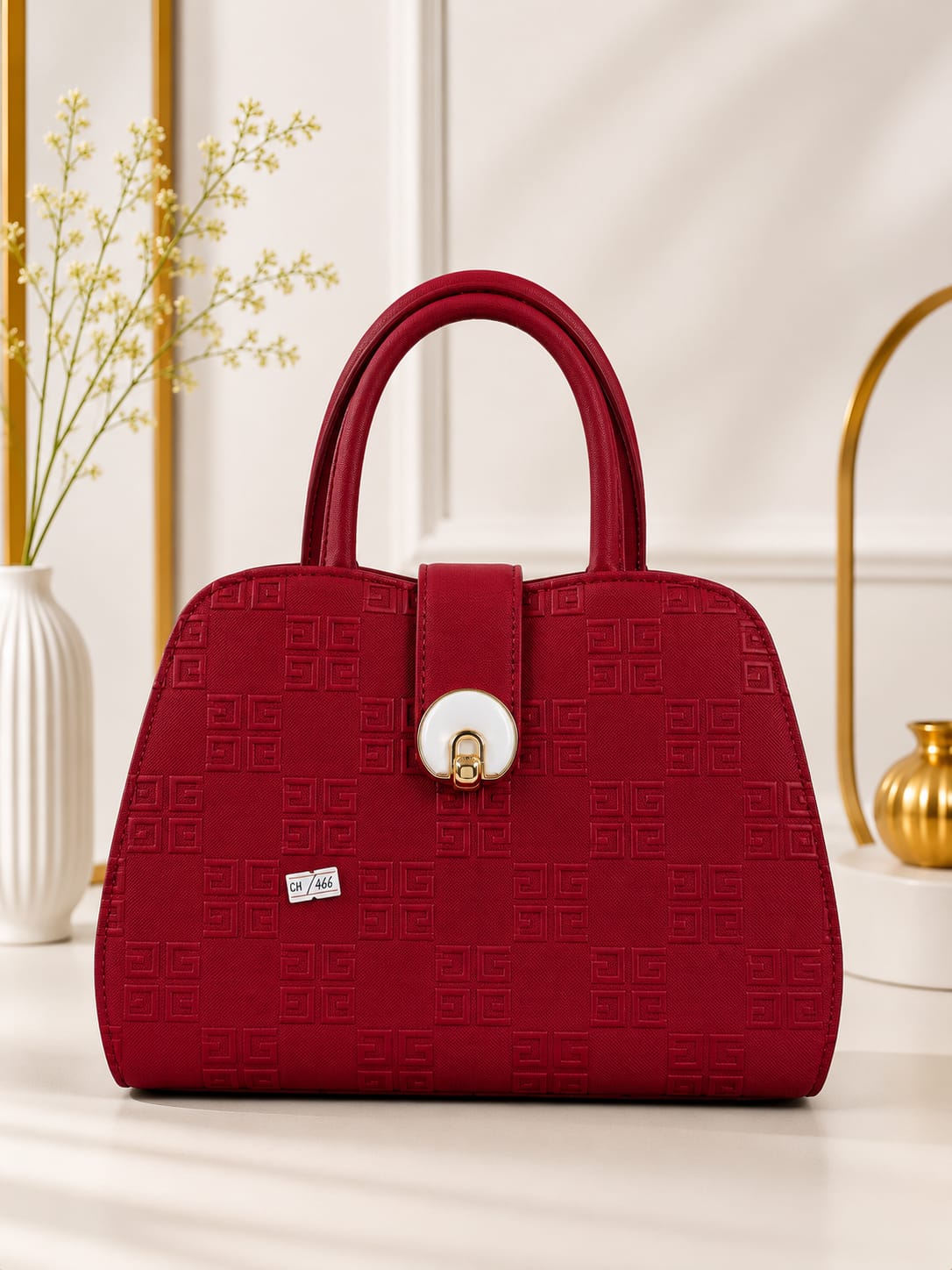 Elegant Women's Textured Top Handle Handbag