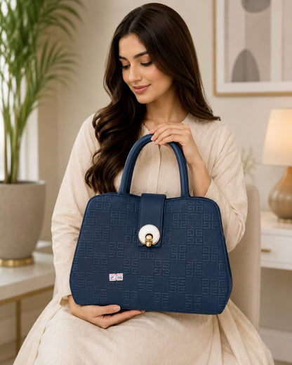 Elegant Women's Textured Top Handle Handbag