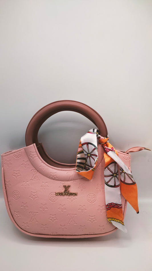Elegant Women's Embossed Crescent Tote Handbag