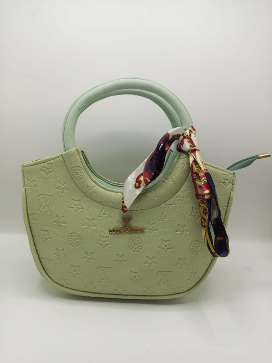 Elegant Women's Embossed Crescent Tote Handbag