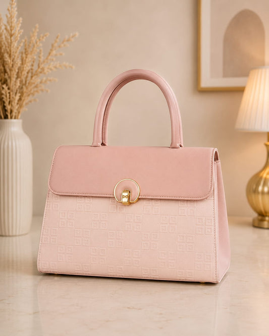 Luxury Embossed Leather Handbag for Women | Premium Top Handle Purse