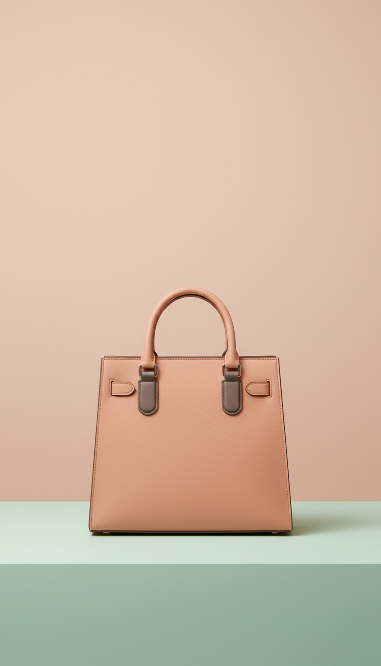 Peach Nude Structured Shoulder Bag