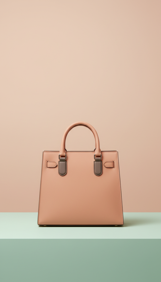 Peach Nude Structured Shoulder Bag